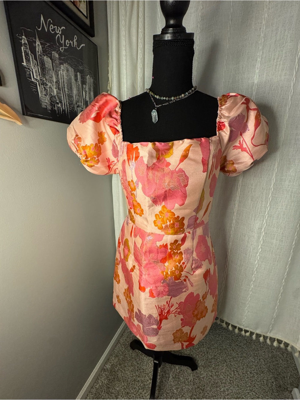 Lulu's Pink Floral Mini Dress